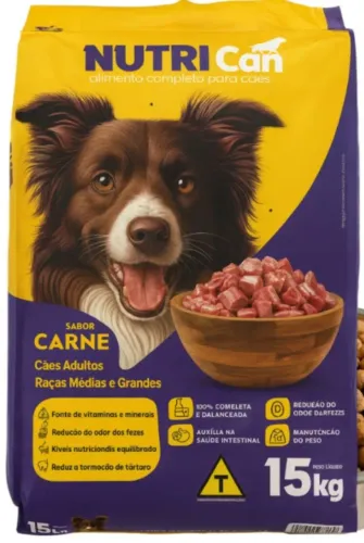 Ração para cachorro raças média e grande 15kg/R$80,00