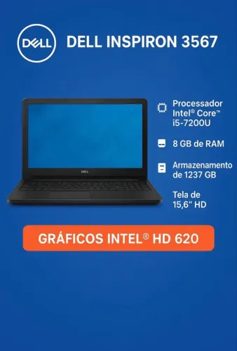 Notebook Dell Inspiron i5 7ª Gen / 8GB RAM / 1.2TB
