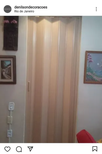 Porta Sanfonada BCF Bege 60x210 Instalada
