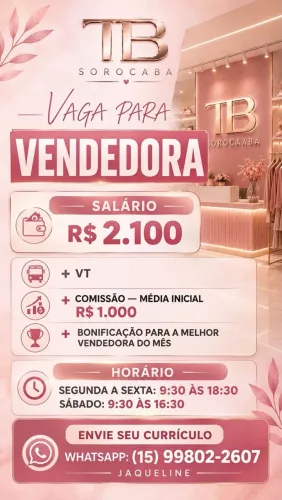 VAGA PARA VENDEDORA