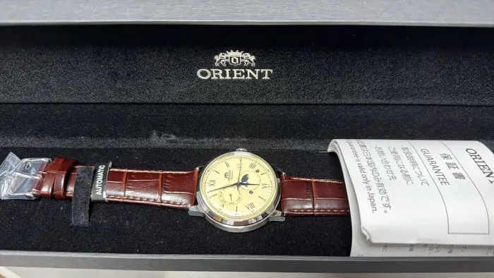 Relógio Orient Bambino Automático Sun/ Moon Novo Original