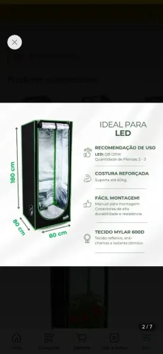 Estufa grow completa + quantum barra240w+ exaustor 150mm