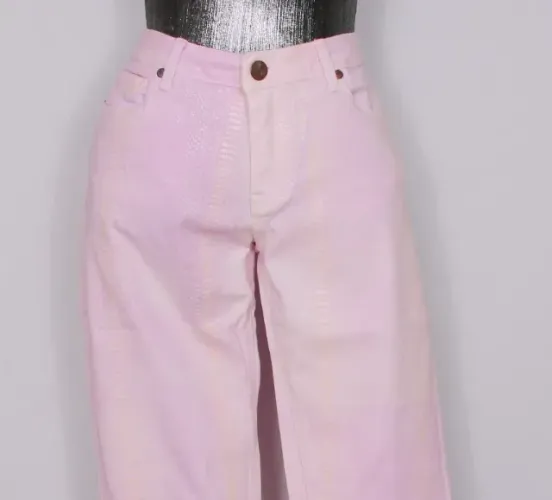Calça jeans feminina skinny animal print rosa bobstore - Veste 42/44 - Ref. 5309