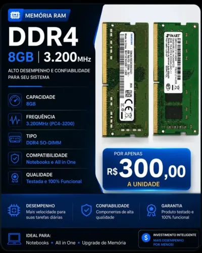 Memoria RAM DDR4 8GB 3.000MHz