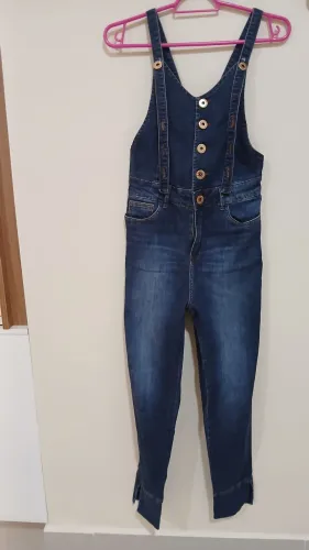 Macacão jeans com elastano