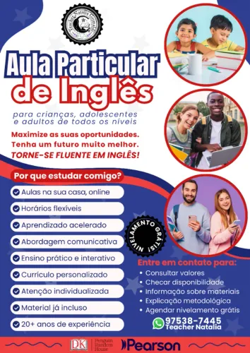 Aula de Inglês Particular Online em Formato de Curso com Material Incluso