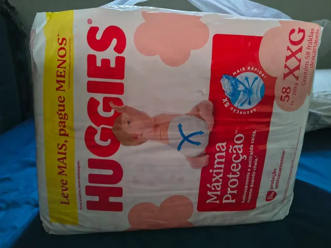 Fralda Huggies máxima proteção XXG 58 unid