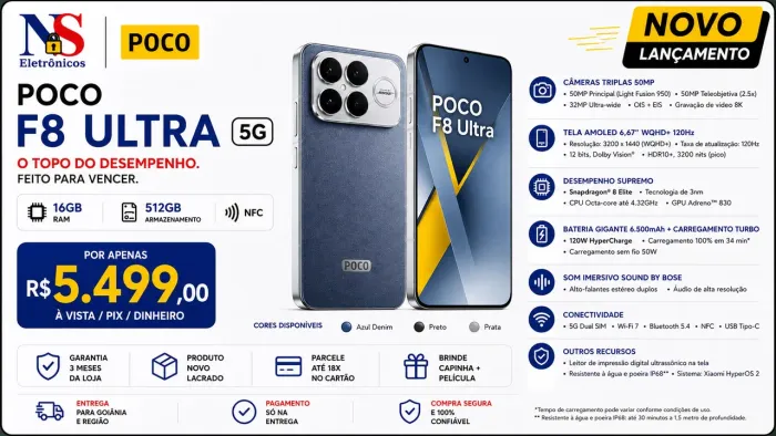 Poco F8 Ultra 5G (NFC) 512/16 Lacrado Entregamos Grátis
