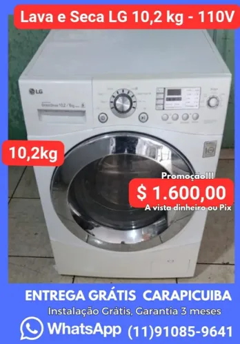 Promoção Lava e Seca 10kg $ 1.600,00 LG, Entrega Grátis Carapicuiba