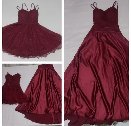 Vestido de festa vinho 2 em 1