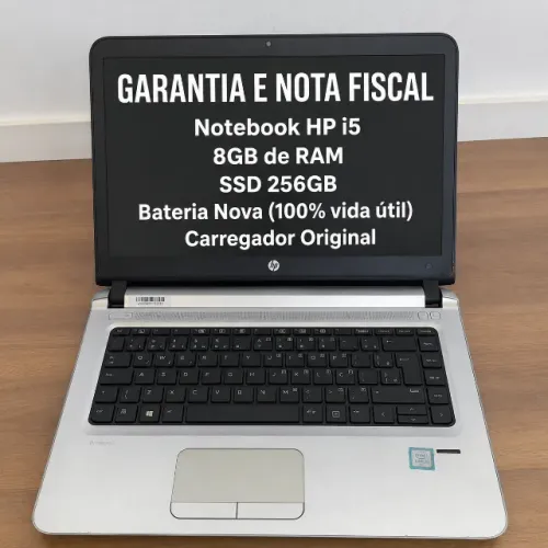 Notebook HP i5 SSD 256GB 8GB Goiânia e Aparecida GO - Rápido C/ Garantia 3 Meses e NF
