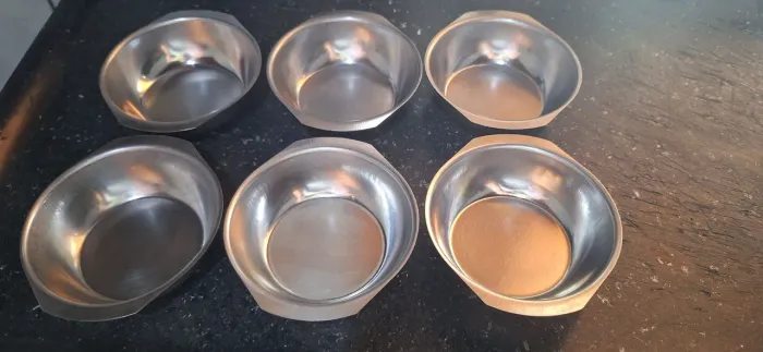 conjunto de potes de aço inox para sobremesa