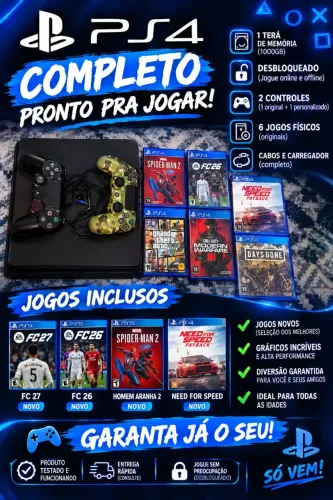 PlayStation 4 de 1TB Desbloqueado