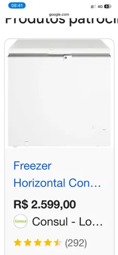 Freezer cônsul 309l