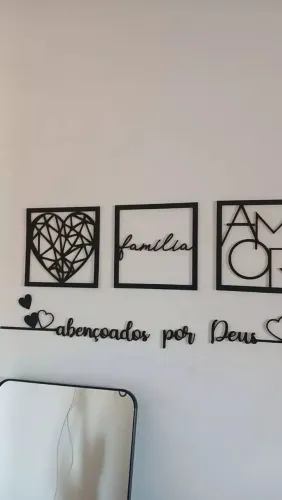 Kit quadros + frase Abençoados por Deus.