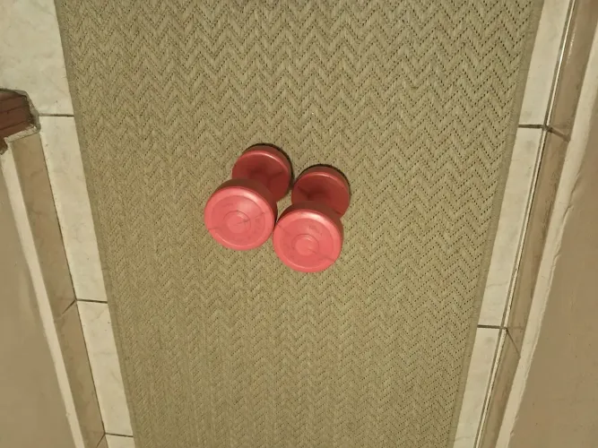 Halteres emborrachados hexagonal rosa 1,5 kl o par