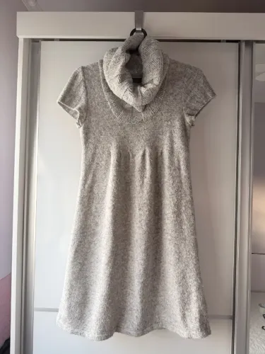 Vestido tricô clorofila cinza 