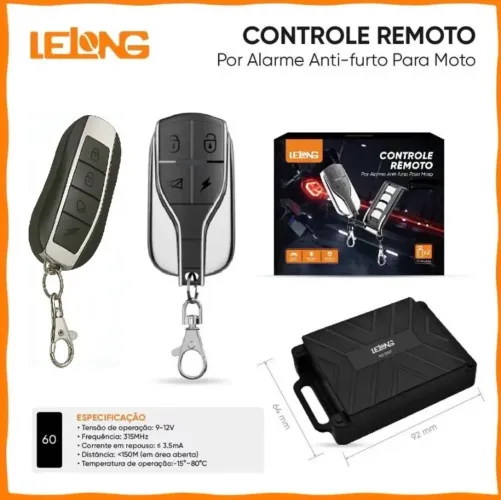 Alarme Antifurto Moto 2 Controles Corta Corrente Cadeado