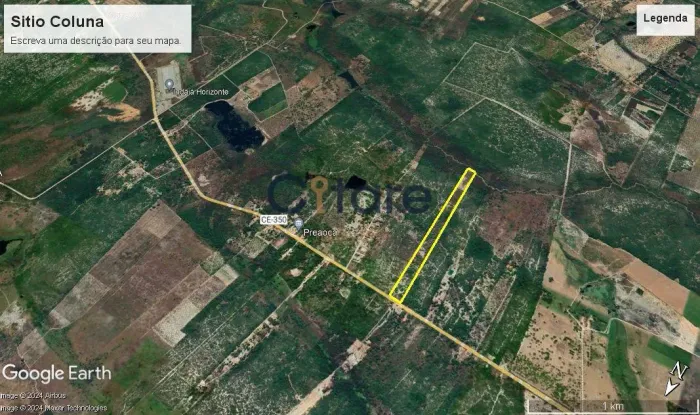 Terreno à venda, 99520 m² por R$ 700.000,00 - Mal Cozinhado - Horizonte/CE