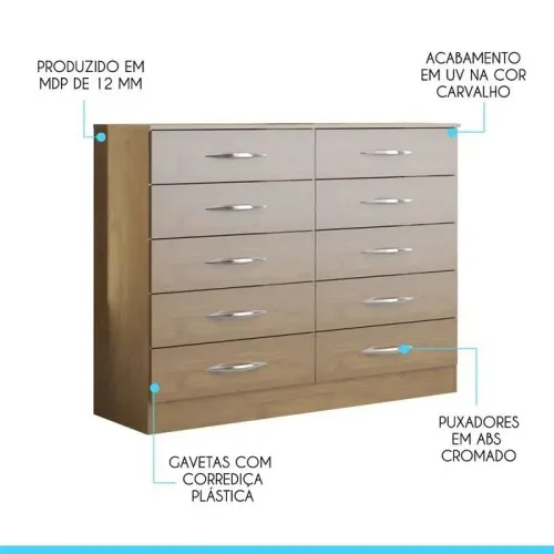 Cômoda 10 gavetas