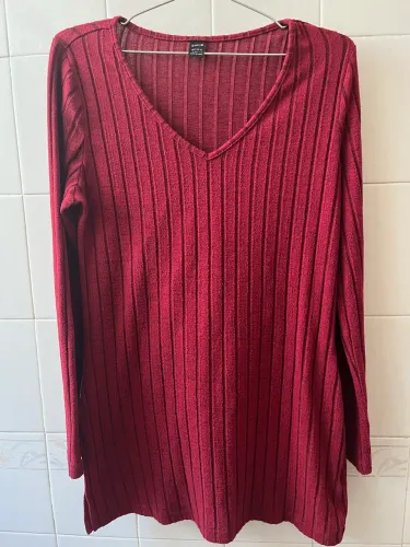 Blusa de malha canelada 