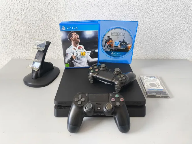 PS4 Slim 500gb + acessórios