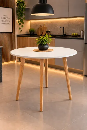Mesa de Jantar Veneza 90cm Redonda Lar DecorArte