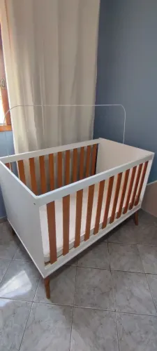 Berço Mini Cama Branco/Freijó Matic 