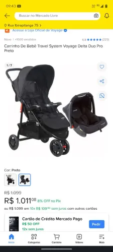 Carrinho de Bebê Voyage Delta + Bebê conforto