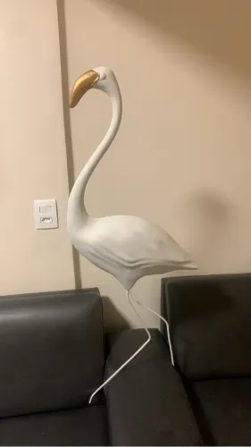 Escultura Flamingo Off White