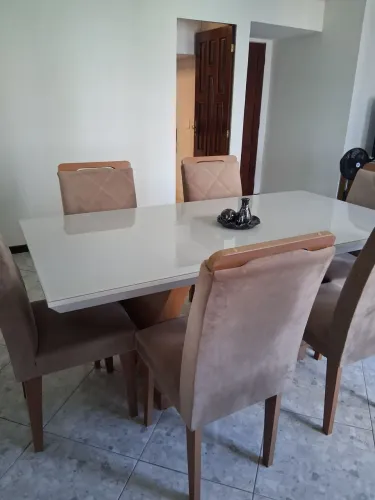 MESA de jantar rufato com 6 cadeiras