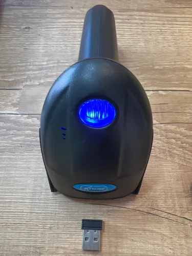 Leitor Código De Barras Sem Fio Usb De Mão Bar Code Scanner 1d Laser Linear Cor Preto