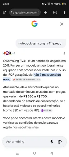 Vendo notebook Samsung rv411 sem nenhum defeito 