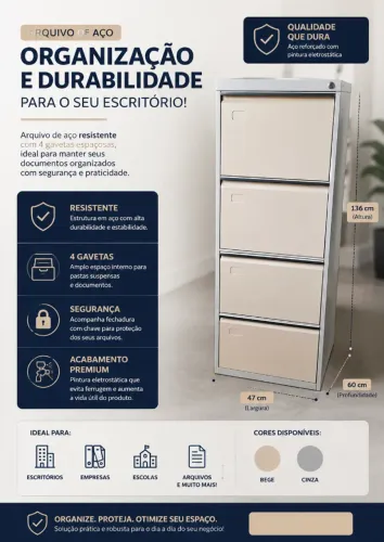 Arquivo de aço para documentos