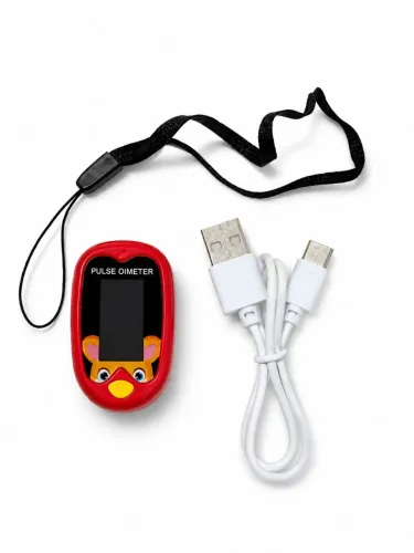 Oxímetro Infantil Recarregável USB cor vermelho