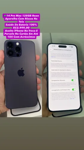 iPhone 14 Pro Max 128GB Roxo - Usado