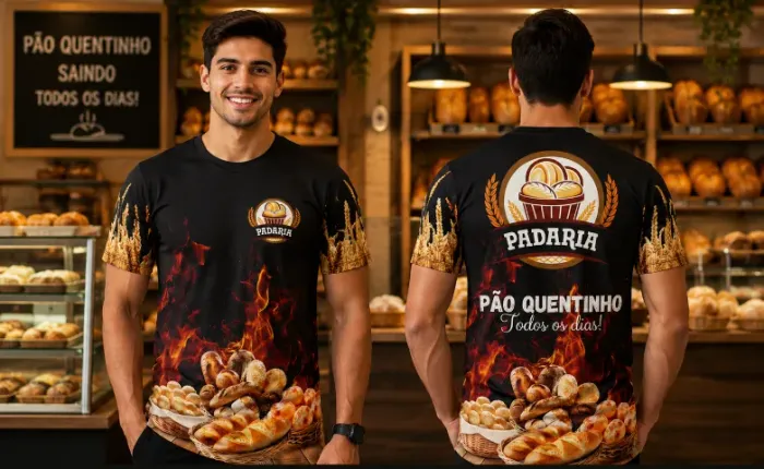 10 Camisas Personalizadas Para Uniforme de Padaria / Malha PP