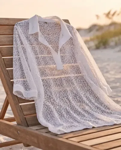 Blusa de renda Tam GG Saída de Praia