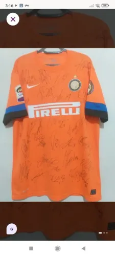 Camisa Inter Milão 105 Anos #5 StankovicJogo Autografada Elenco Certificada