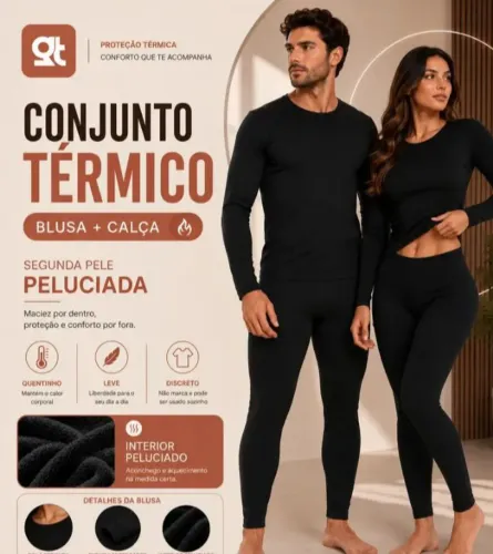 Conjunto térmico masculino e feminino <br><br>Tamanho Único