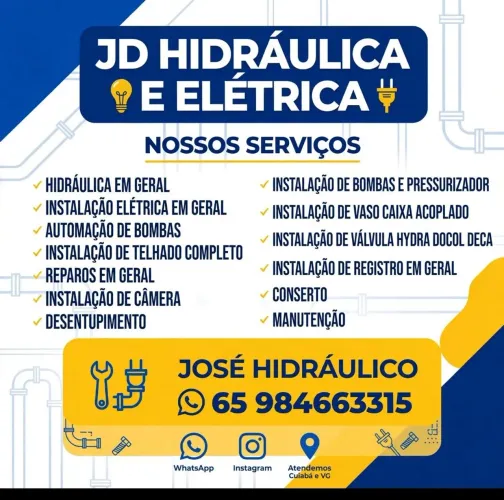 Encanador hidráulica e elétrica e telhado ?