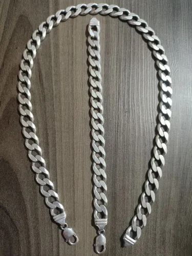 Prata conjunto corrente e pusliera 190g ao todo !!
