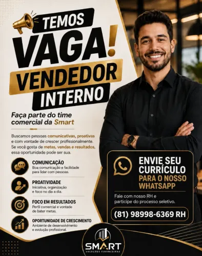 Vagas / Vendedor(a) interno Com e Sem Experiencia