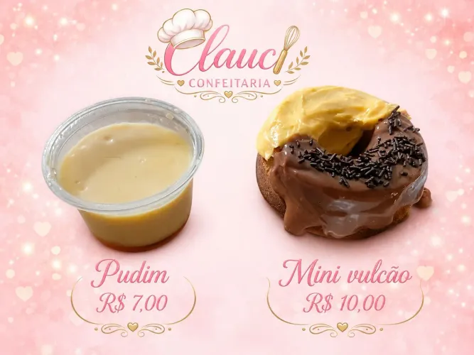 Pudim e Mini vulcão