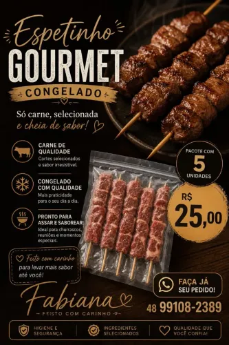 Vendo espetinho fresquinho pra fazer