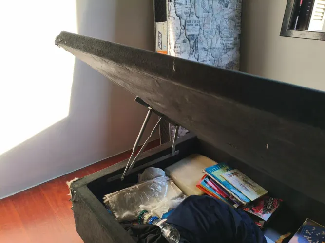 Cama box baú solteiro com colchão