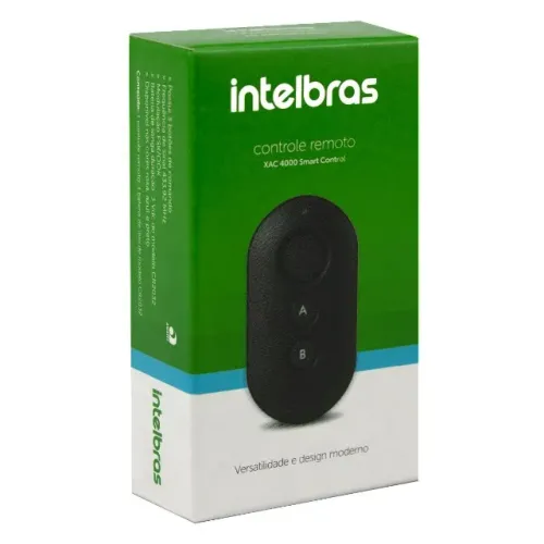 Controle Remoto Intelbras XAC 4000 Smart Preto 433,92 MHz 3 Botões Alarme Portão Eletrônic