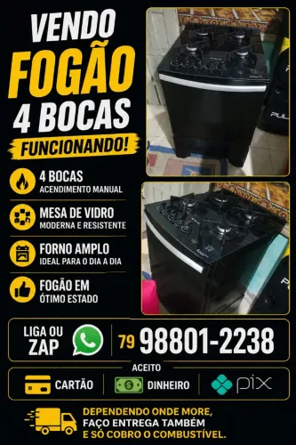 Vendo fogão de 4 bocas funcionando