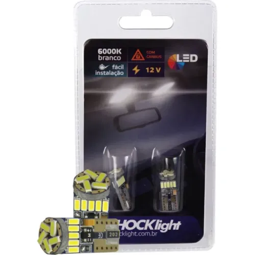 Lâmpada Auxiliar Pingo Dagua T10 - 15 LEDS c/ Cambus - SLL-1215