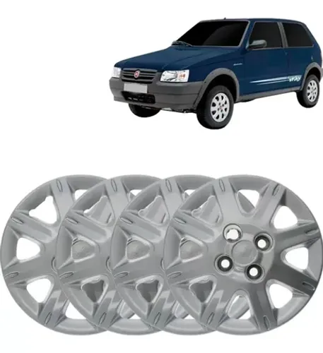 Jogo 4 Peças - Calota Aro 13  - Fiat Uno Way Economy 2008 / 2009 - Grid